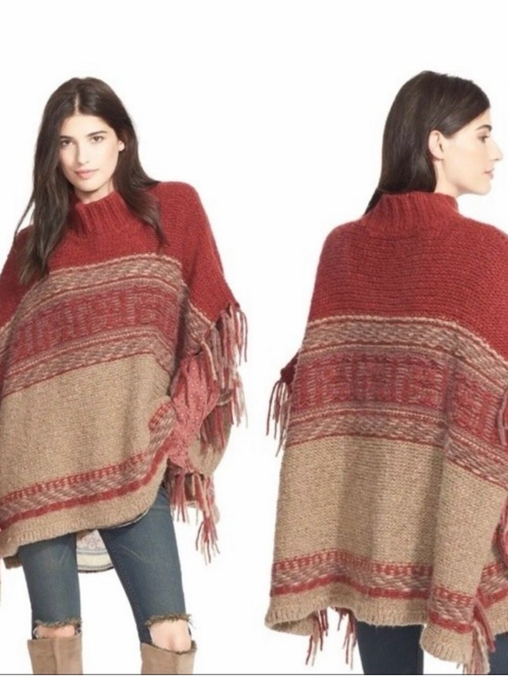 Free people bubble tea poncho